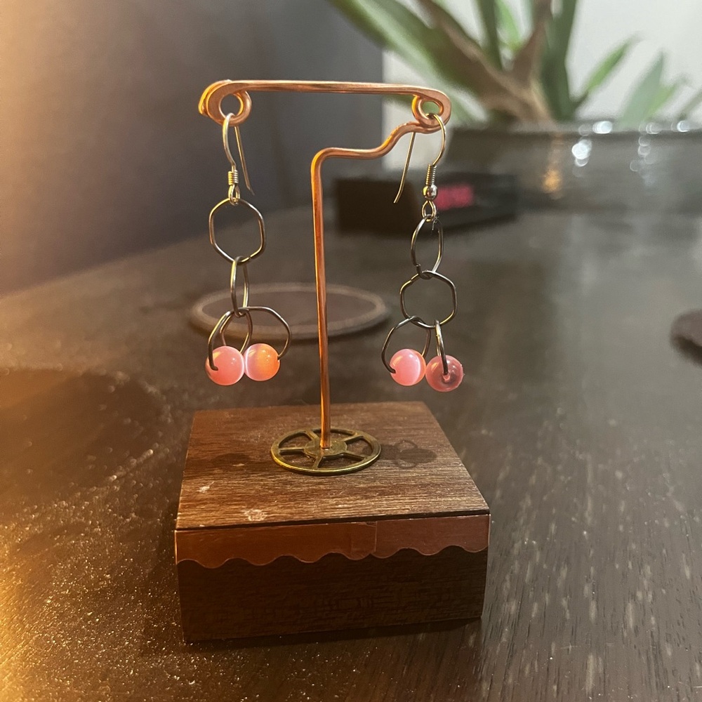 Elegant Pink Dangle Earrings